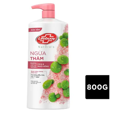 Sữa Tắm Lifebuoy Chiết Xuất Cica và Muối Hồng Ngừa Thâm Chai 800g