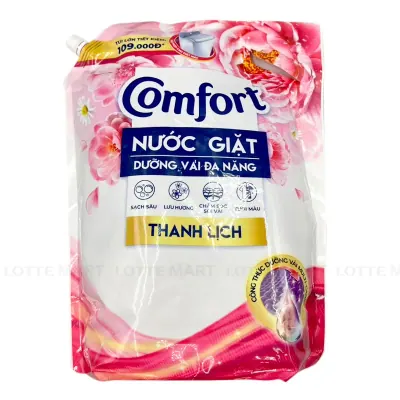 Nước Giặt Dưỡng Vải Comfort Hương Thanh Lịch Cho Máy Giặt Cửa Trước và Cửa Trên 3.8kg