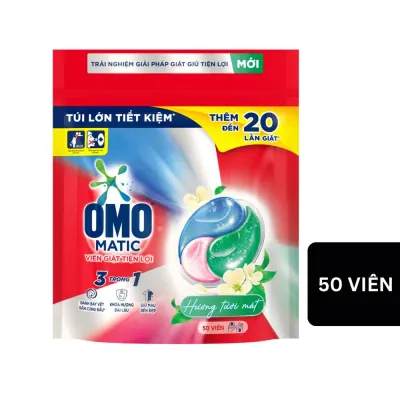 Viên Giặt OMO Hương Tươi Mát Túi 525g 50 Viên