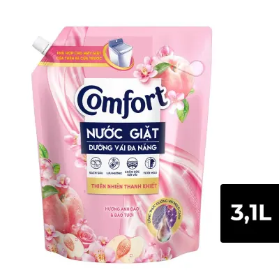 Nước Giặt Comfort Hương Hoa Anh Đào và Đào Tươi Cho Máy Giặt Cửa Trước và Cửa Trên 3kg