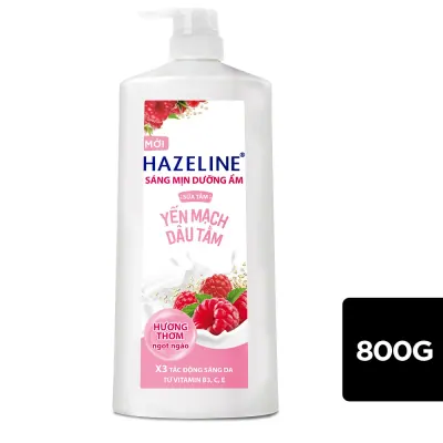 Sữa Tắm Hazeline Chiết Xuất Yến Mạch Dâu Tằm Sáng Mịn Dưỡng Ẩm Chai 800g
