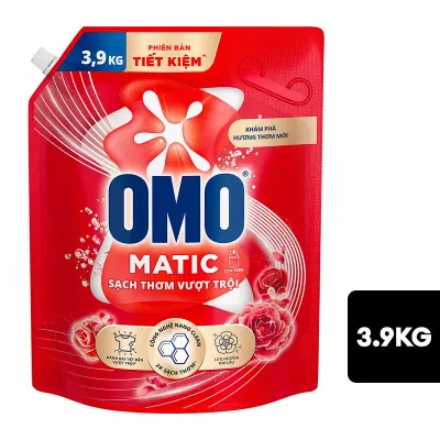 Nước Giặt OMO Matic Sạch Thơm Vượt Trội Cho Máy Giặt Cửa Trên Túi 3.9kg