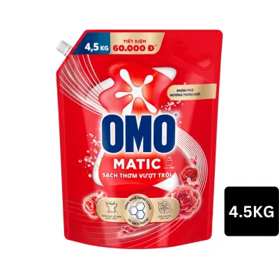 Nước Giặt OMO Matic Cửa Trên Sạch Thơm Vượt Trội Túi 4.5kg