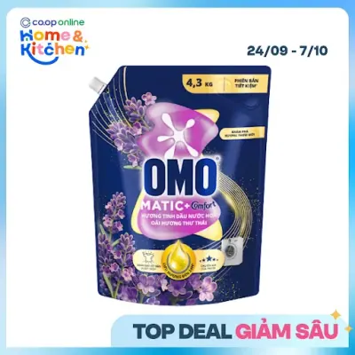 Nước Giặt OMO Cửa Trước Oải Hương Thư Thái Túi 4.3kg