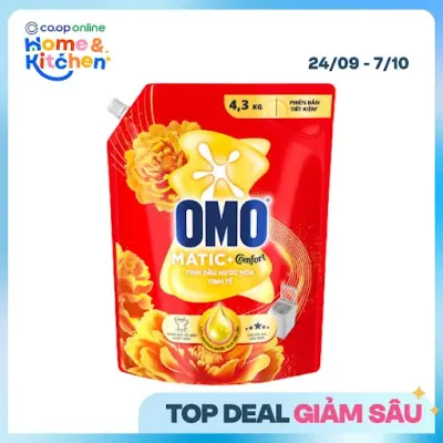 Nước Giặt OMO Cửa Trên Tinh Dầu Nước Hoa Tinh Tế Túi 4.3kg