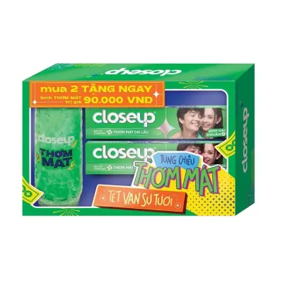 Bộ 02 Kem Đánh Răng Closeup Bạc Hà 230g + Bình Nước