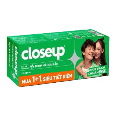 Bộ 02 Kem Đánh Răng Closeup Bạc Hà 180g