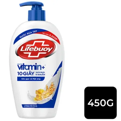 Nước Rửa Tay Lifebuoy Vitamin Hương Sữa Gạo và Mật Ong 450g