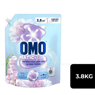 Nước Giặt OMO Hương Linh Lan và Vani Trắng Cho Máy Giặt Cửa Trước 3.8kg