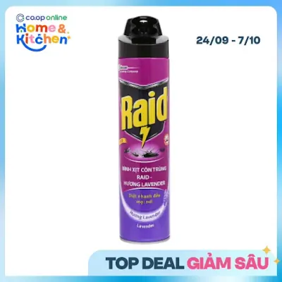 Bình Xịt Côn Trùng Raid Hương Lavender 600ml
