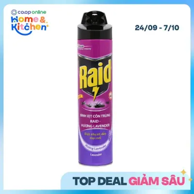 Xịt Côn Trùng Raid Hương Lavender 800ml