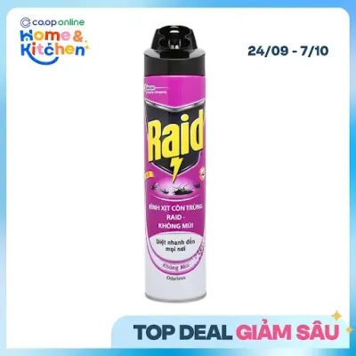 Xịt Côn Trùng Raid Không Mùi 800ml