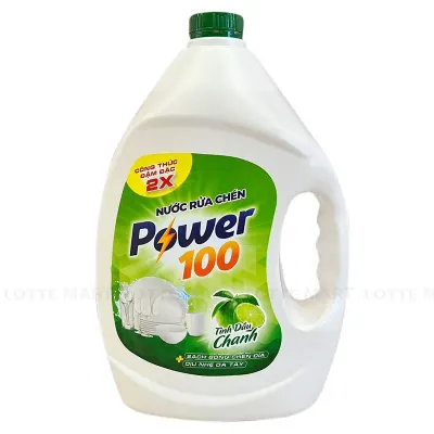 Nước Rửa Chén Power100 Tinh Dầu Chanh Can 3.5kg