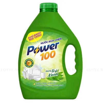 Nước Rửa Chén Power100 Hương Trà Xanh Can 3.5kg