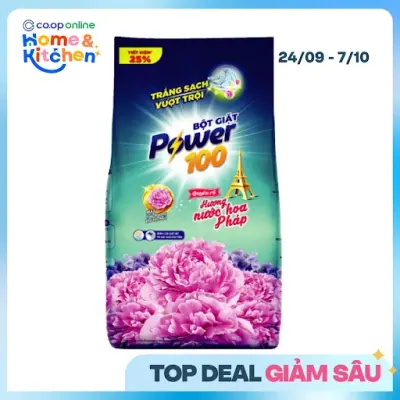 Bột Giặt Power100 Hương Nước Hoa Pháp Quyến Rũ Cho Máy Giặt Cửa Trên Túi 5.3kg