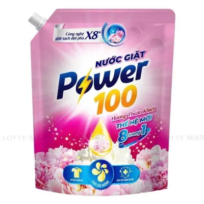 Nước Giặt Power100 Hương Thuần Khiết Cho Máy Giặt Cửa Trước và Cửa Trên 2.5kg