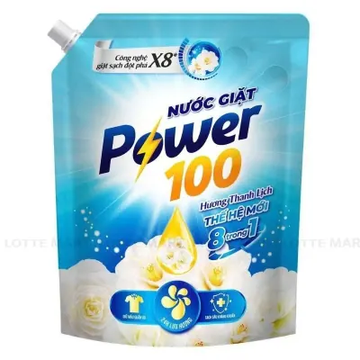 Nước Giặt Power100 Hương Thanh Lịch Cho Máy Giặt Cửa Trước và Cửa Trên 2.5kg