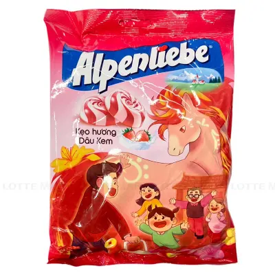 Kẹo Alpenliebe Hương Dâu Kem Gói 304.5g