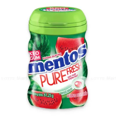 Kẹo Gum Không Đường Mentos Hương Dưa Hấu Hũ 61.25g