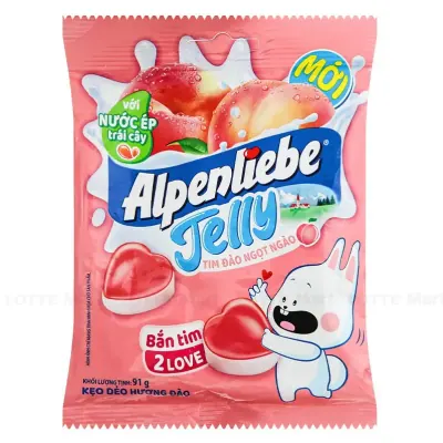 Kẹo Dẻo Alpenliebe Tim Đào Ngọt Ngào Gói 91g