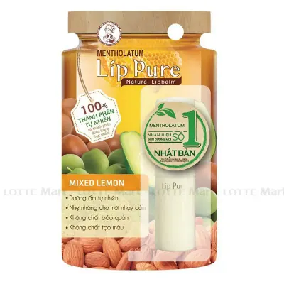 Son Dưỡng Môi Mentholatum Lip Pure Hương Chanh Mơ 3.9g