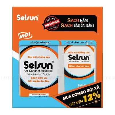 Bộ Gội Xả Selsun Giảm Ngăn Ngừa Gàu 2 Chai 100ml