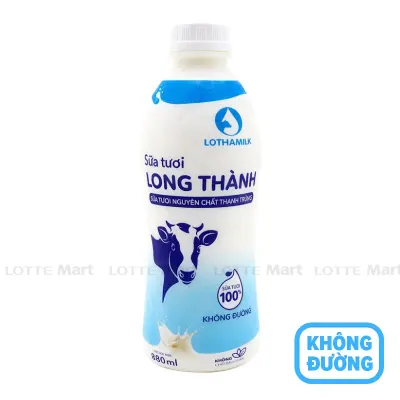 Sữa Thanh Trùng Lothamilk Không Đường Chai 875ml