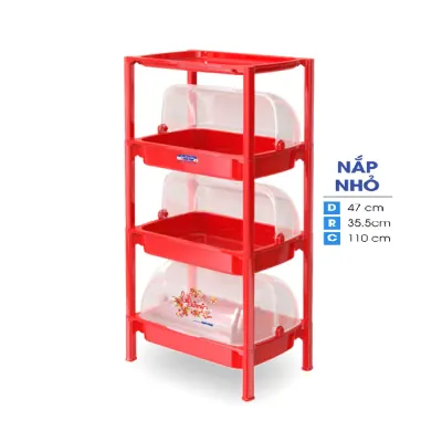 Kệ Chén Nhựa Duy Tân Nắp Nhỏ 0379/3 3 Ngăn
