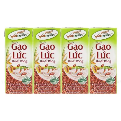 Lốc 4 Hộp Thức Uống Gạo Lức Huyết Rồng Việt Ngũ Cốc 180ml