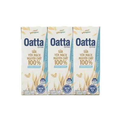 Sữa Yến Mạch Nguyên Chất Không Đường Oatta 3x180ml