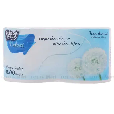 Giấy Vệ Sinh Pulppy Velvet Không Hương 2 Lớp 2 Cuộn