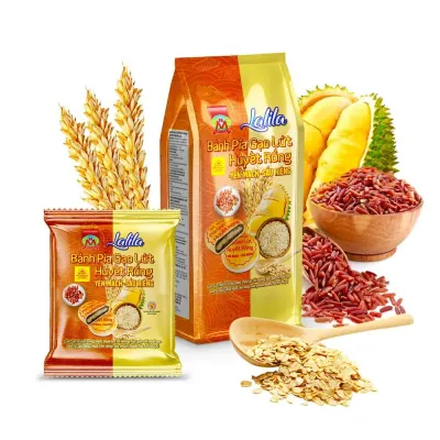 Bánh Pía Gạo Huyết Rồng Yến Mạch Sầu Riêng 360g