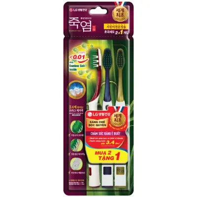 Bàn Chải Đánh Răng Bamboo Salt Chăm Sóc Răng Ê Buốt Bộ 3 Cái