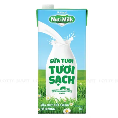 Sữa Tươi Tiệt Trùng Có Đường Nutimilk Hộp 1L