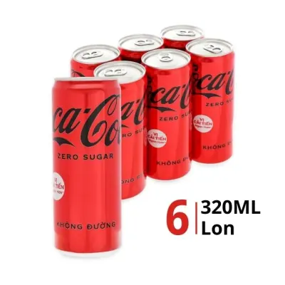 Lốc 6 Lon Nước Ngọt Coca Cola Zero 320ml