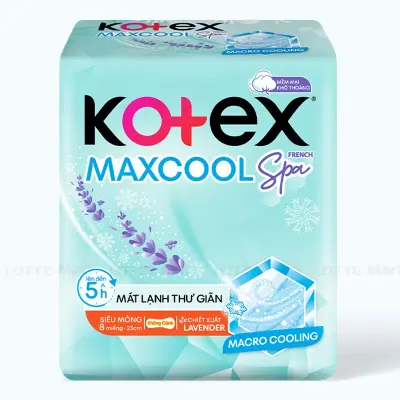 Băng Vệ Sinh Kotex Thảo Dược Max Cool Siêu Mỏng Không Cánh Gói 8 Miếng
