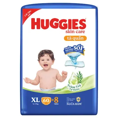 Tã Quần Huggies Super Jumbo Size XL Gói 60 Miếng (12-17kg)