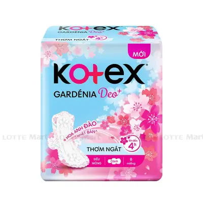 Băng Vệ Sinh Kotex Gardenia Deo+ Siêu Mỏng Cánh 23cm Gói 8 Miếng