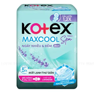 Băng Vệ Sinh Kotex Max Cool Siêu Mỏng Cánh 6 Miếng 28cm