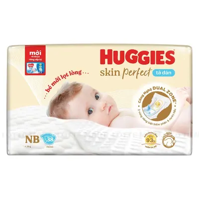 Tã Dán Sơ Sinh Huggies Skin Perfect Newborn 38 Miếng
