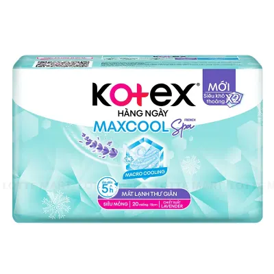 Băng Vệ Sinh Kotex Cool Hàng Ngày Siêu Mỏng Gói 20 Miếng