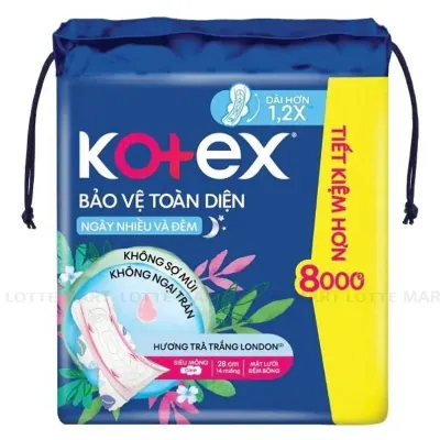 Băng Vệ Sinh Kotex Bảo Vệ Toàn Diện Siêu Mỏng Cánh 28cm 14 Miếng