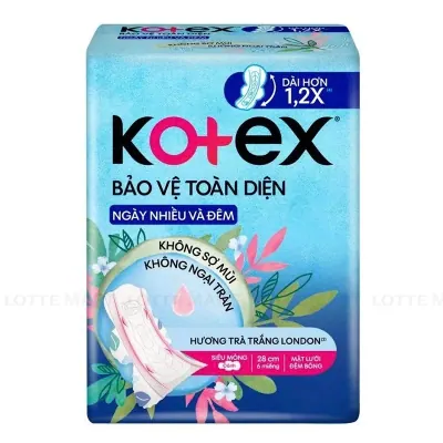 Băng Vệ Sinh Kotex Bảo Vệ Toàn Diện Siêu Mỏng Cánh 28cm 6 Miếng