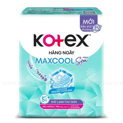 Băng Vệ Sinh Kotex Cool Hàng Ngày Siêu Mỏng Gói 40 Miếng