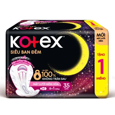 Băng Vệ Sinh Kotex Siêu Ban Đêm Mặt Lưới 35cm Gói 8 Miếng