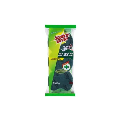 Miếng Rửa Chén Scotch-Brite 3 Lớp 3 Cái