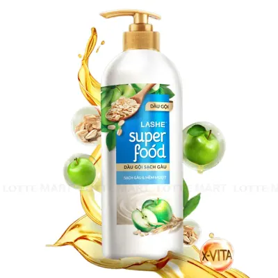 Dầu Gội Lashe Superfood Sạch Gàu và Mềm Mượt Tóc Chai 550g