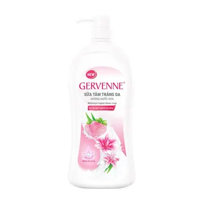 Sữa Tắm Gervenne Trắng Da Dâu Tây Bạch Tuyết và Lily Hồng 1.2L