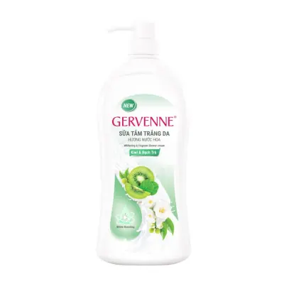 Sữa Tắm Gervenne Trắng Da Hương Nước Hoa Kiwi & Bạch Trà Chai 1.2L