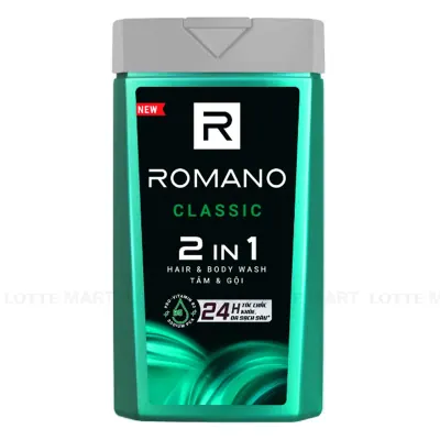 Dầu Tắm Gội Cho Nam Romano 2in1 Classic Chai 180g